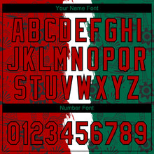 Загрузить изображение в средство просмотра галереи, Custom Kelly Green Red Black-White Mexico Two-Button Unisex Softball Jersey
