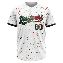 Загрузить изображение в средство просмотра галереи, Custom White Vintage Mexican Flag Red-Black Mexico Two-Button Unisex Softball Jersey
