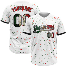 Загрузить изображение в средство просмотра галереи, Custom White Vintage Mexican Flag Red-Black Mexico Two-Button Unisex Softball Jersey