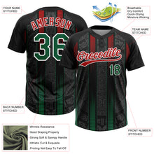 Загрузить изображение в средство просмотра галереи, Custom Black Kelly Green Red-White Mexico Two-Button Unisex Softball Jersey
