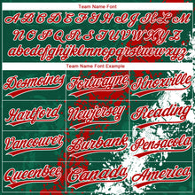 Charger l'image dans la galerie, Custom Kelly Green Red-White Mexico Dripping Splatter Cracked Texture Two-Button Unisex Softball Jersey