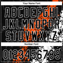 Charger l'image dans la galerie, Custom Black Orange-White Dripping Splatter Cracked Texture Two-Button Unisex Softball Jersey