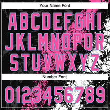 Load image into Gallery viewer, Custom Black Pink White-Light Blue Dripping Splatter Cracked Texture Two-Button Unisex Softball Jersey