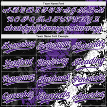 Load image into Gallery viewer, Custom Black Purple-White Dripping Splatter Cracked Texture Two-Button Unisex Softball Jersey