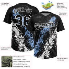 Laden Sie das Bild in den Galerie-Viewer, Custom Black Light Blue-White Dripping Splatter Cracked Texture Two-Button Unisex Softball Jersey