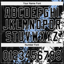 Laden Sie das Bild in den Galerie-Viewer, Custom Black Light Blue-White Dripping Splatter Cracked Texture Two-Button Unisex Softball Jersey