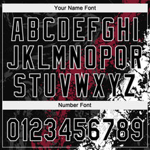 Laden Sie das Bild in den Galerie-Viewer, Custom Black Crimson-White Dripping Splatter Cracked Texture Two-Button Unisex Softball Jersey