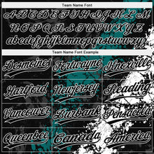 Laden Sie das Bild in den Galerie-Viewer, Custom Black Teal-White Dripping Splatter Cracked Texture Two-Button Unisex Softball Jersey