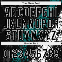 Laden Sie das Bild in den Galerie-Viewer, Custom Black Teal-White Dripping Splatter Cracked Texture Two-Button Unisex Softball Jersey