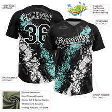 Laden Sie das Bild in den Galerie-Viewer, Custom Black Ice Blue-White Dripping Splatter Cracked Texture Two-Button Unisex Softball Jersey