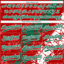 Загрузить изображение в средство просмотра галереи, Custom Red Kelly Green-White Dripping Splatter Cracked Texture Two-Button Unisex Softball Jersey