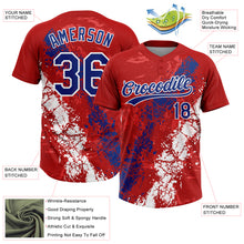 Laden Sie das Bild in den Galerie-Viewer, Custom Red Royal-White Dripping Splatter Cracked Texture Two-Button Unisex Softball Jersey