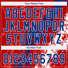 Laden Sie das Bild in den Galerie-Viewer, Custom Red Royal-White Dripping Splatter Cracked Texture Two-Button Unisex Softball Jersey