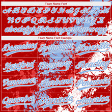 Загрузить изображение в средство просмотра галереи, Custom Red Light Blue-White Dripping Splatter Cracked Texture Two-Button Unisex Softball Jersey