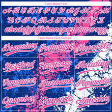 Charger l'image dans la galerie, Custom Royal Pink-White Dripping Splatter Cracked Texture Two-Button Unisex Softball Jersey
