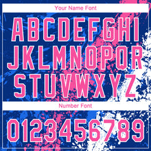 Charger l'image dans la galerie, Custom Royal Pink-White Dripping Splatter Cracked Texture Two-Button Unisex Softball Jersey