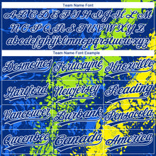 Charger l'image dans la galerie, Custom Royal Neon Green Light Yellow-White Dripping Splatter Cracked Texture Two-Button Unisex Softball Jersey