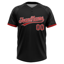 Charger l'image dans la galerie, Custom Black Red-White Ethnic Aztec Mexican Heritage Two-Button Unisex Softball Jersey