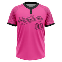 Charger l'image dans la galerie, Custom Pink Black Ethnic Aztec Mexican Heritage Two-Button Unisex Softball Jersey