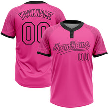 Charger l'image dans la galerie, Custom Pink Black Ethnic Aztec Mexican Heritage Two-Button Unisex Softball Jersey