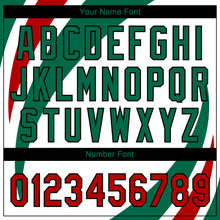 Загрузить изображение в средство просмотра галереи, Custom White Red Kelly Green-Black Mexico Two-Button Unisex Softball Jersey