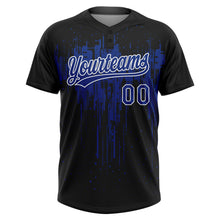 Загрузить изображение в средство просмотра галереи, Custom Black Royal-White Dripping Splatter Paint Two-Button Unisex Softball Jersey