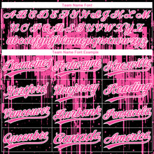 Загрузить изображение в средство просмотра галереи, Custom Black Pink-White Dripping Splatter Paint Two-Button Unisex Softball Jersey