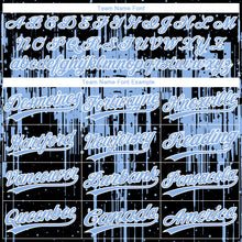 Загрузить изображение в средство просмотра галереи, Custom Black Light Blue-White Dripping Splatter Paint Two-Button Unisex Softball Jersey