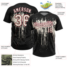 Загрузить изображение в средство просмотра галереи, Custom Black Cream-Crimson Dripping Splatter Paint Two-Button Unisex Softball Jersey