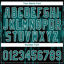 Загрузить изображение в средство просмотра галереи, Custom Black Teal-White Dripping Splatter Paint Two-Button Unisex Softball Jersey