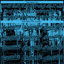 Загрузить изображение в средство просмотра галереи, Custom Black Sky Blue Dripping Splatter Paint Two-Button Unisex Softball Jersey