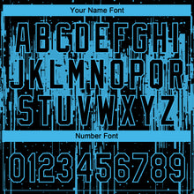 Загрузить изображение в средство просмотра галереи, Custom Black Sky Blue Dripping Splatter Paint Two-Button Unisex Softball Jersey