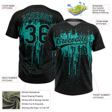 Загрузить изображение в средство просмотра галереи, Custom Black Aqua Dripping Splatter Paint Two-Button Unisex Softball Jersey