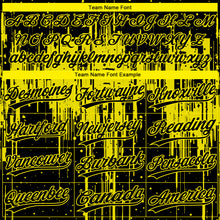 Load image into Gallery viewer, Custom Black Light Yellow Dripping Splatter Paint Two-Button Unisex Softball Jersey