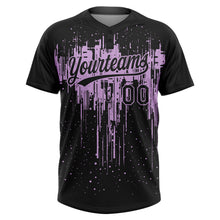Laden Sie das Bild in den Galerie-Viewer, Custom Black Light Purple Dripping Splatter Paint Two-Button Unisex Softball Jersey