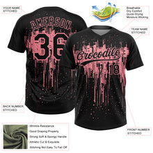 Load image into Gallery viewer, Custom Black Medium Pink Dripping Splatter Paint Two-Button Unisex Softball Jersey