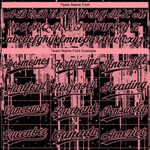 Load image into Gallery viewer, Custom Black Medium Pink Dripping Splatter Paint Two-Button Unisex Softball Jersey