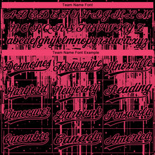 Загрузить изображение в средство просмотра галереи, Custom Black Neon Pink Dripping Splatter Paint Two-Button Unisex Softball Jersey