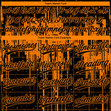Load image into Gallery viewer, Custom Black Bay Orange Dripping Splatter Paint Two-Button Unisex Softball Jersey