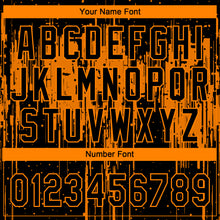 Load image into Gallery viewer, Custom Black Bay Orange Dripping Splatter Paint Two-Button Unisex Softball Jersey