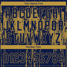 Charger l'image dans la galerie, Custom Navy Old Gold Dripping Splatter Paint Two-Button Unisex Softball Jersey