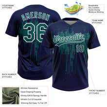 Charger l'image dans la galerie, Custom Navy Teal-White Dripping Splatter Paint Two-Button Unisex Softball Jersey