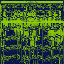 Charger l'image dans la galerie, Custom Navy Neon Green Dripping Splatter Paint Two-Button Unisex Softball Jersey