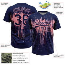 Charger l'image dans la galerie, Custom Navy Medium Pink Dripping Splatter Paint Two-Button Unisex Softball Jersey