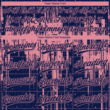 Charger l'image dans la galerie, Custom Navy Medium Pink Dripping Splatter Paint Two-Button Unisex Softball Jersey