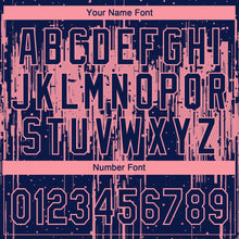 Charger l'image dans la galerie, Custom Navy Medium Pink Dripping Splatter Paint Two-Button Unisex Softball Jersey