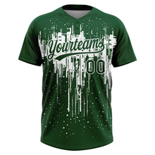 Charger l'image dans la galerie, Custom Green White Dripping Splatter Paint Two-Button Unisex Softball Jersey