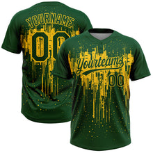 Загрузить изображение в средство просмотра галереи, Custom Green Yellow Dripping Splatter Paint Two-Button Unisex Softball Jersey