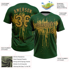 Charger l'image dans la galerie, Custom Green Old Gold-Black Dripping Splatter Paint Two-Button Unisex Softball Jersey