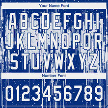 Загрузить изображение в средство просмотра галереи, Custom Royal White Dripping Splatter Paint Two-Button Unisex Softball Jersey